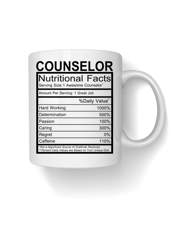 Counselor Nutritional Facts Keramiktasse, 11 Unzen für den Großhandel von Classic Styles