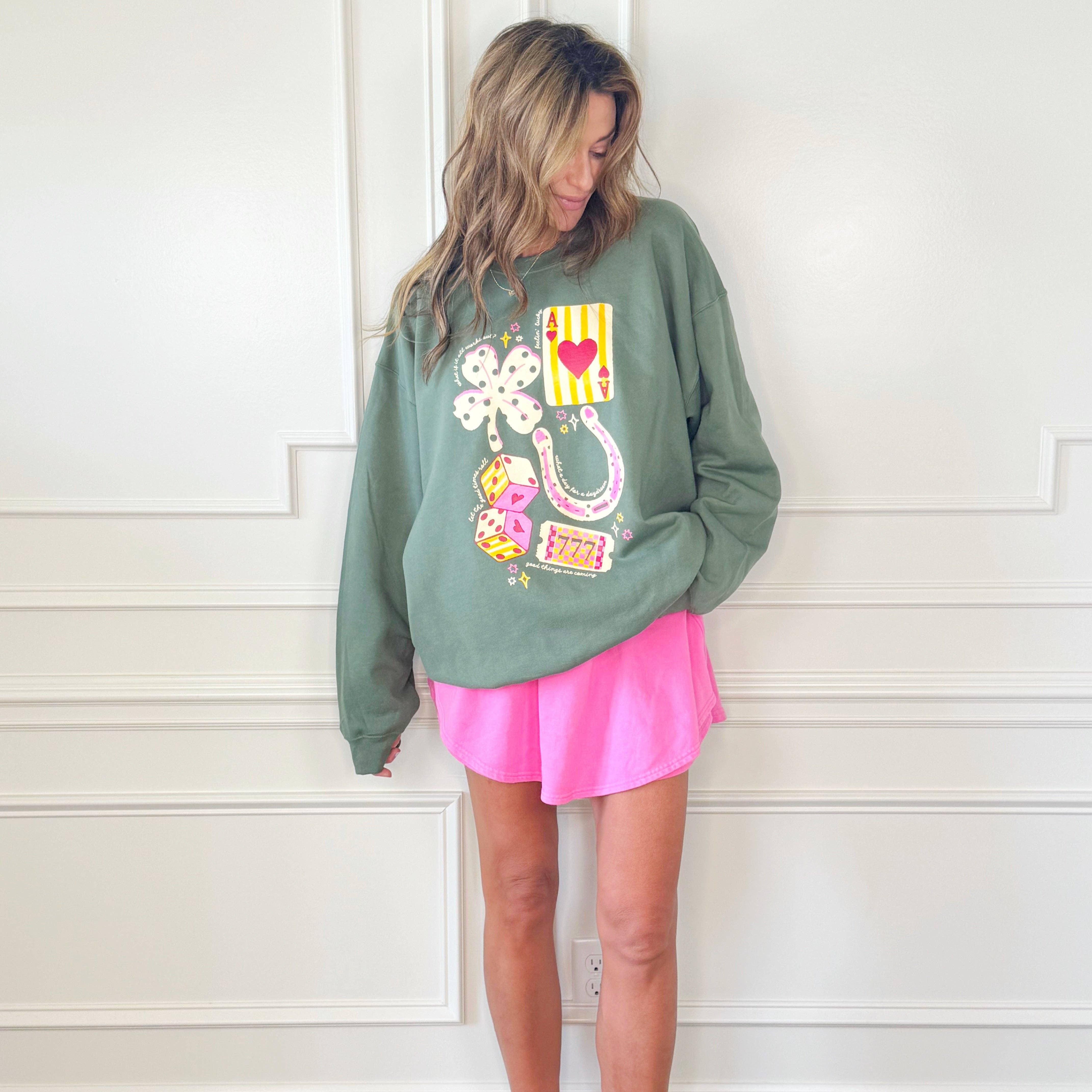 Poppy & Pine - Venta al por mayor Sudadera estampada - Mujer - Sudadera con amuletos de buena suerte0