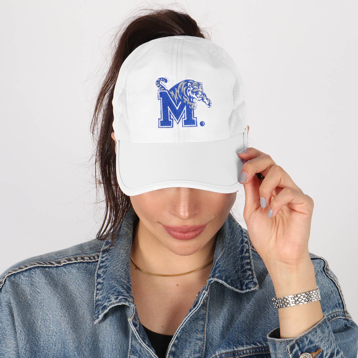 David And Young - Wholesale Baseball Cap - Women's - University of Memphis "M" Ponyflo Officially Licensed Collegiate Hat0