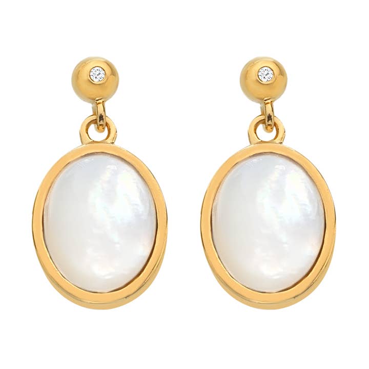 HDXGEM horizontale ovale oorbellen - MOP voor wholesale door Hot Diamonds