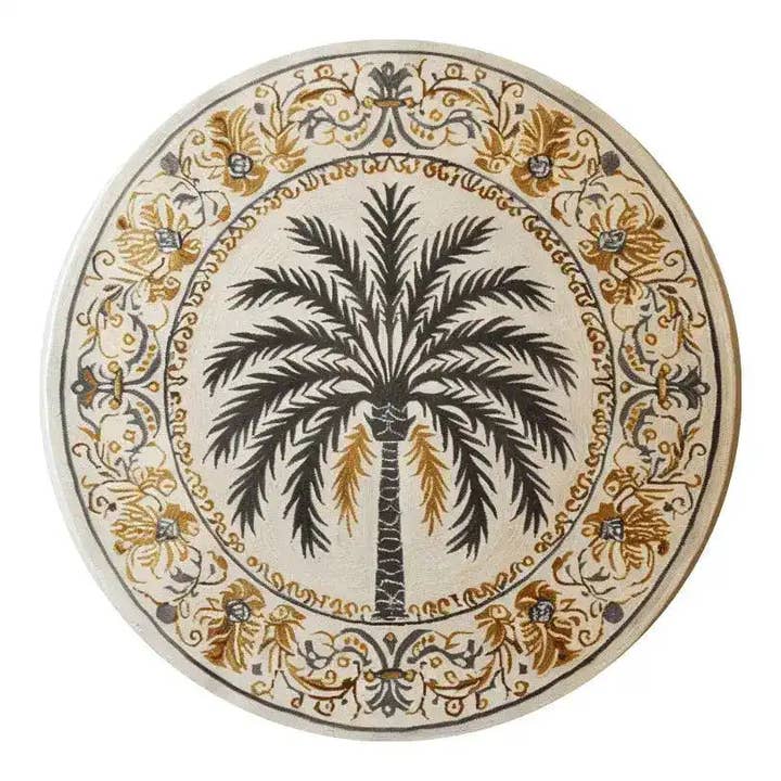Tapis Rond Touffeté à la Main Desert Paradise pour la vente par Maia Homes