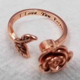 Rose Anxiety Fidget Spinner Ring for wholesale by ENA Jewelry