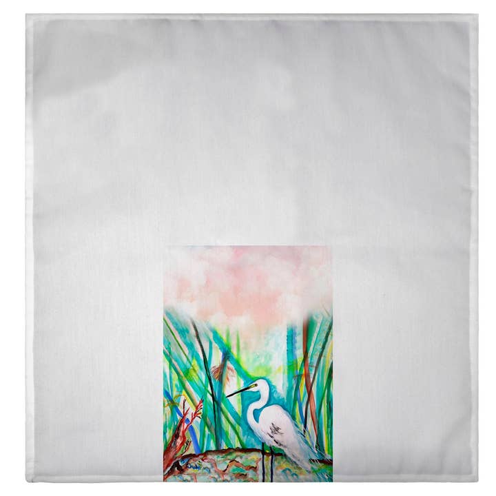 Betsy Drake Interiors - Wholesale Tea Towel - Egret in Marsh Guest Towel1