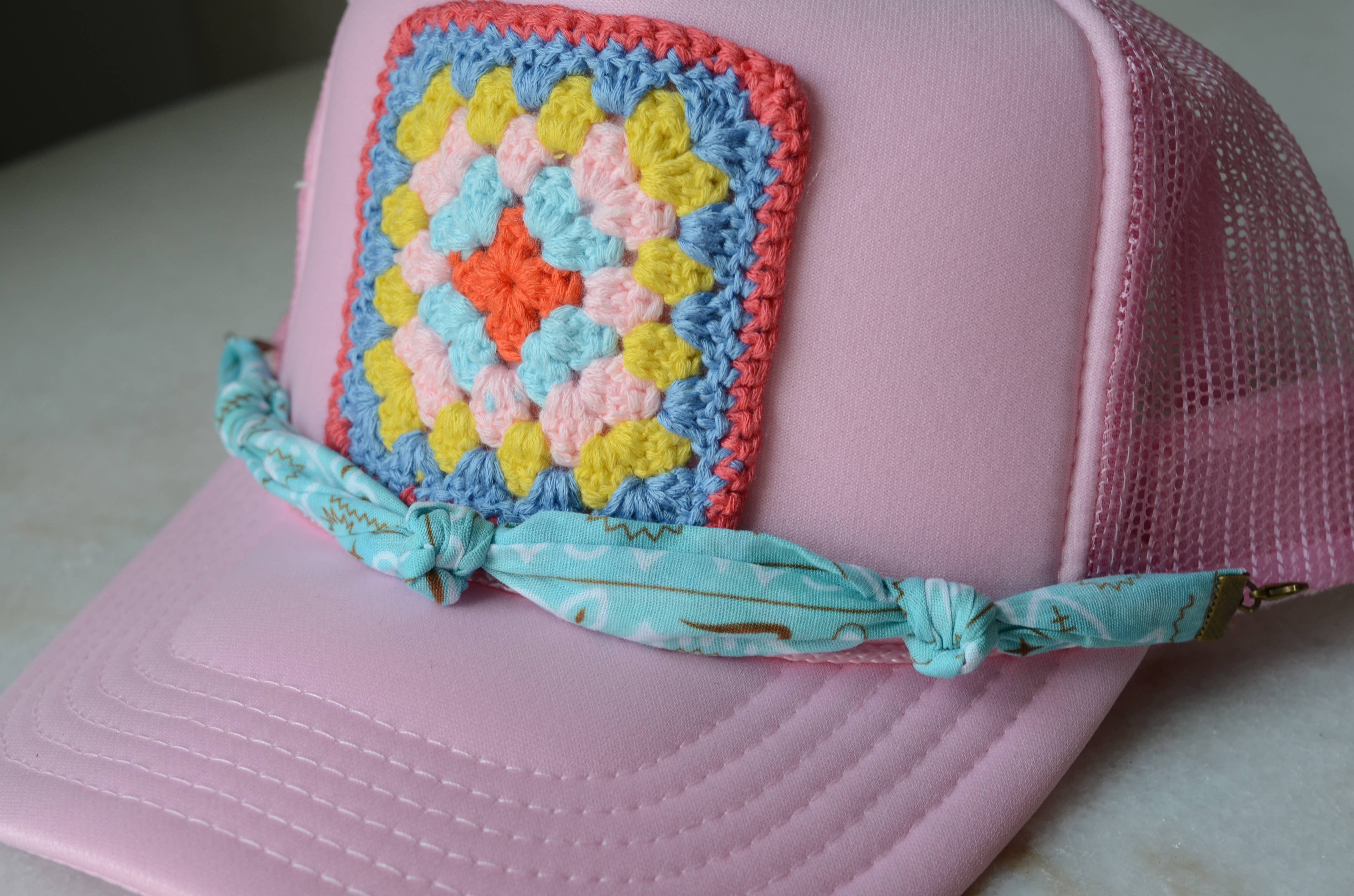 Get Lit Brand - Wholesale Trucker Hat - Women's - Summer Rags Trucker Hat-Pink3