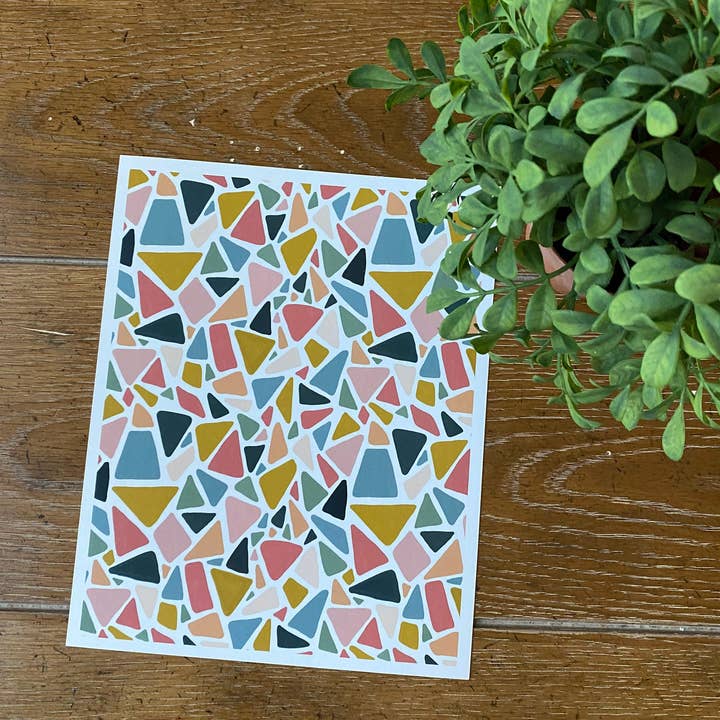 Impression artistique à motifs en terrazzo, impression en terrazzo pour la vente par Art and Soul