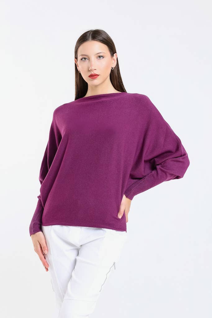TINA Stephens Italy/Tees By Tina – Engroshandel Pullover - Dame – Mylah seriøst blød batwing sweater (BLS413)45