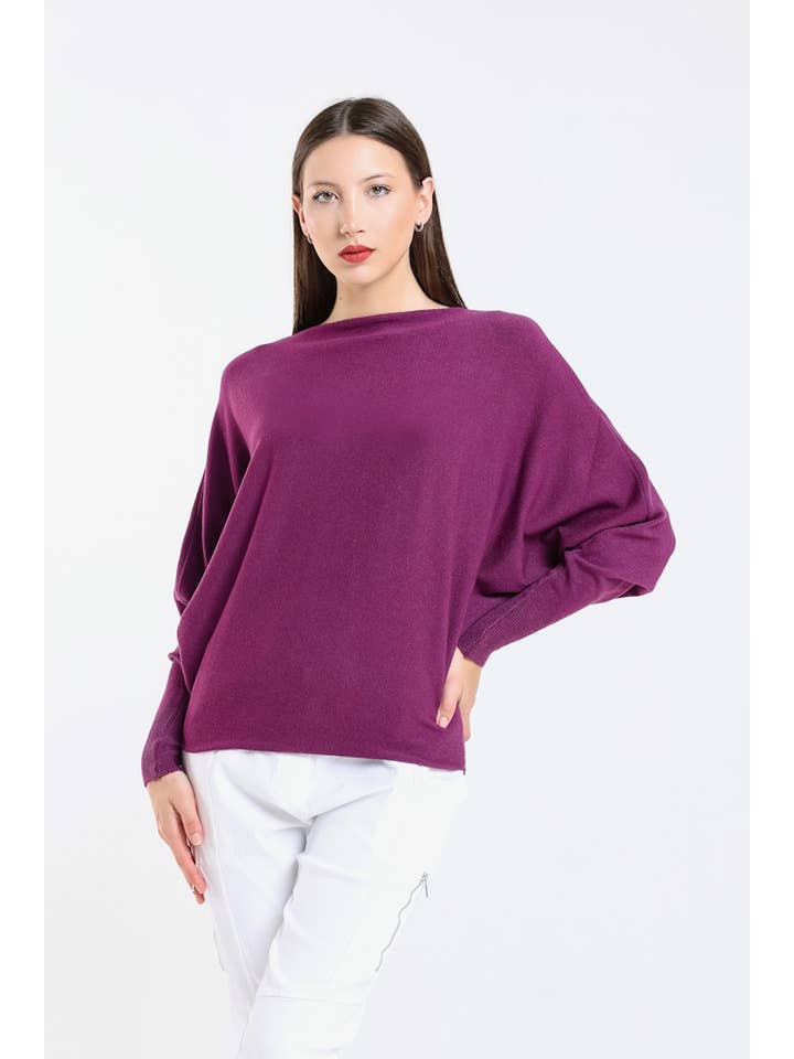 TINA Stephens Italy/Tees By Tina – Großhandel Strickpullover – Damen – Mylah Seriously Weicher Fledermaus-Pullover (BLS413)45