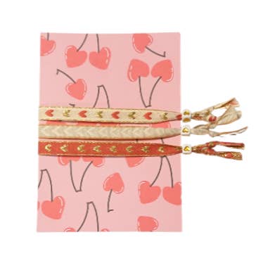 Bracelet Text Ribbon Greeting Card Cherry Heart for wholesale by Sansira Jewelry