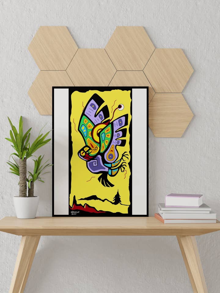 Xu Kpënihëla | Impresión artística You Will Fall | Impresión artística de Eastern Woodlands para venta al por mayor de Roamin' Bison Workshop