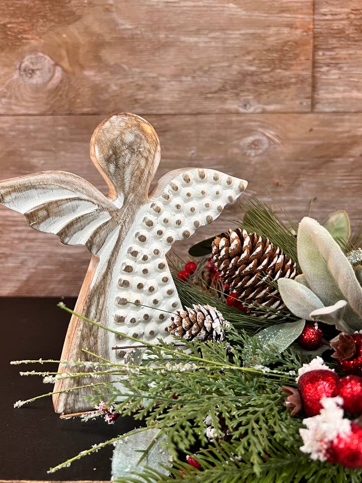 Wooden Beaded Angel 7x6in for wholesale by Wholesale Home Decor