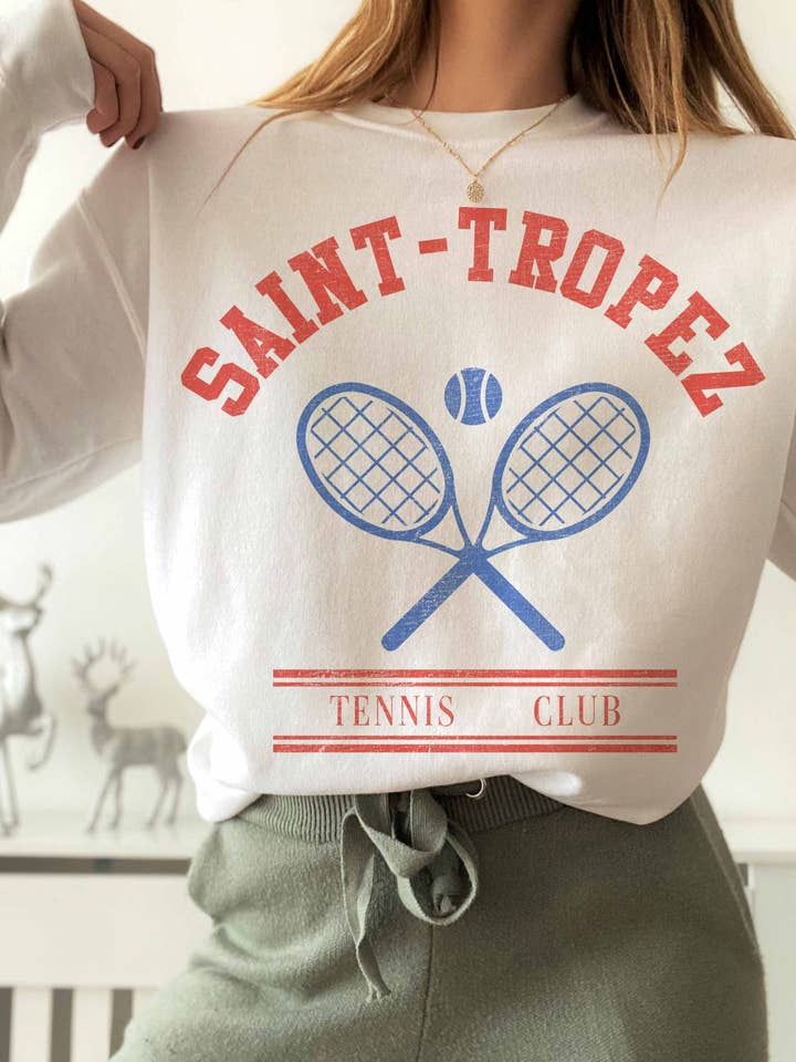 Moletom com estampa do Saint Tropez Tennis Club por atacado de GOOD DAY STREET