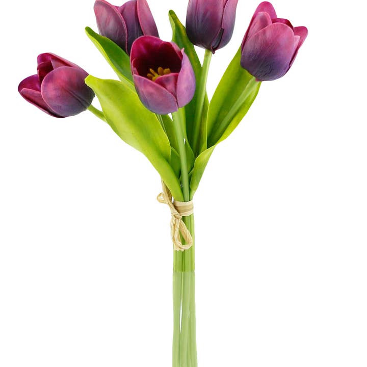 Angel Isabella – Großhandel Künstliche Blumen – Packung mit 5 Stielen Real Touch mittelgroße offene Tulpe19