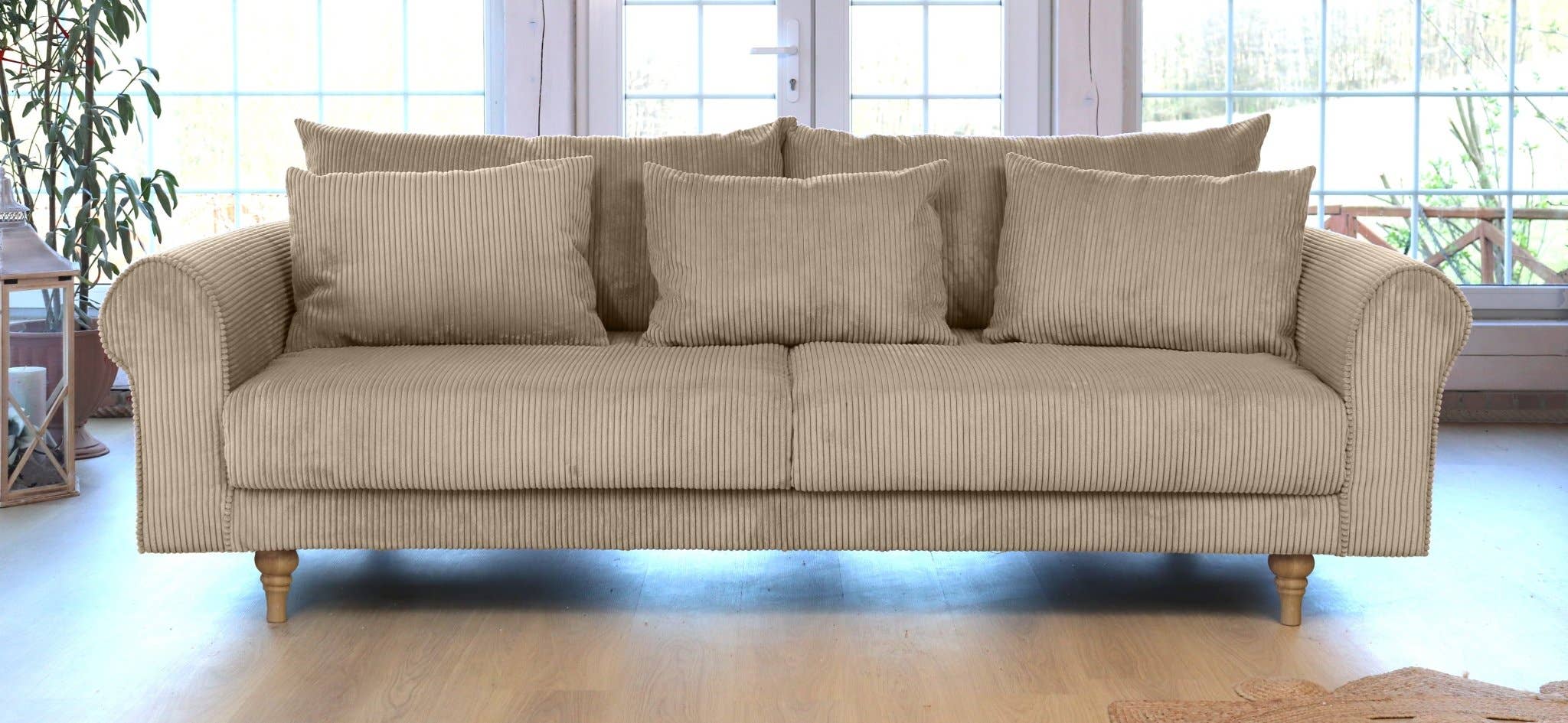 SCANDINAVIAN STORIES by MARTON - Wholesale Sofa - Turku 4-seater sofa/sofa bed Corduroy, Nougat, removable & washable covers3