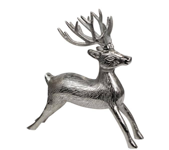 Michael & Philipp Noll e. K. – Großhandel Weihnachtsschmuck – Hirsch Deko Metall Silber 27 cm1