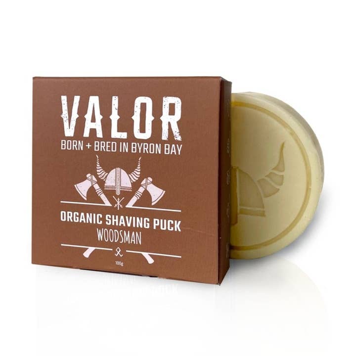 Rakning Soap Puck (Woodsman Doft - Cederträ & Citron Iron B för wholesale av Valor Organics
