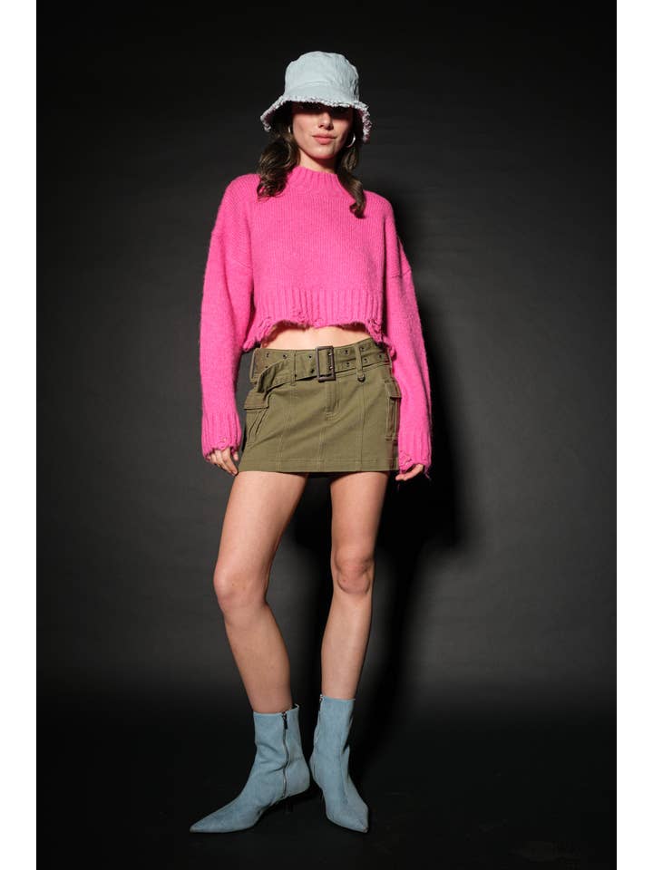 Signature 8 - Wholesale Knit Sweater - Women's - CROP SWEATER S623510