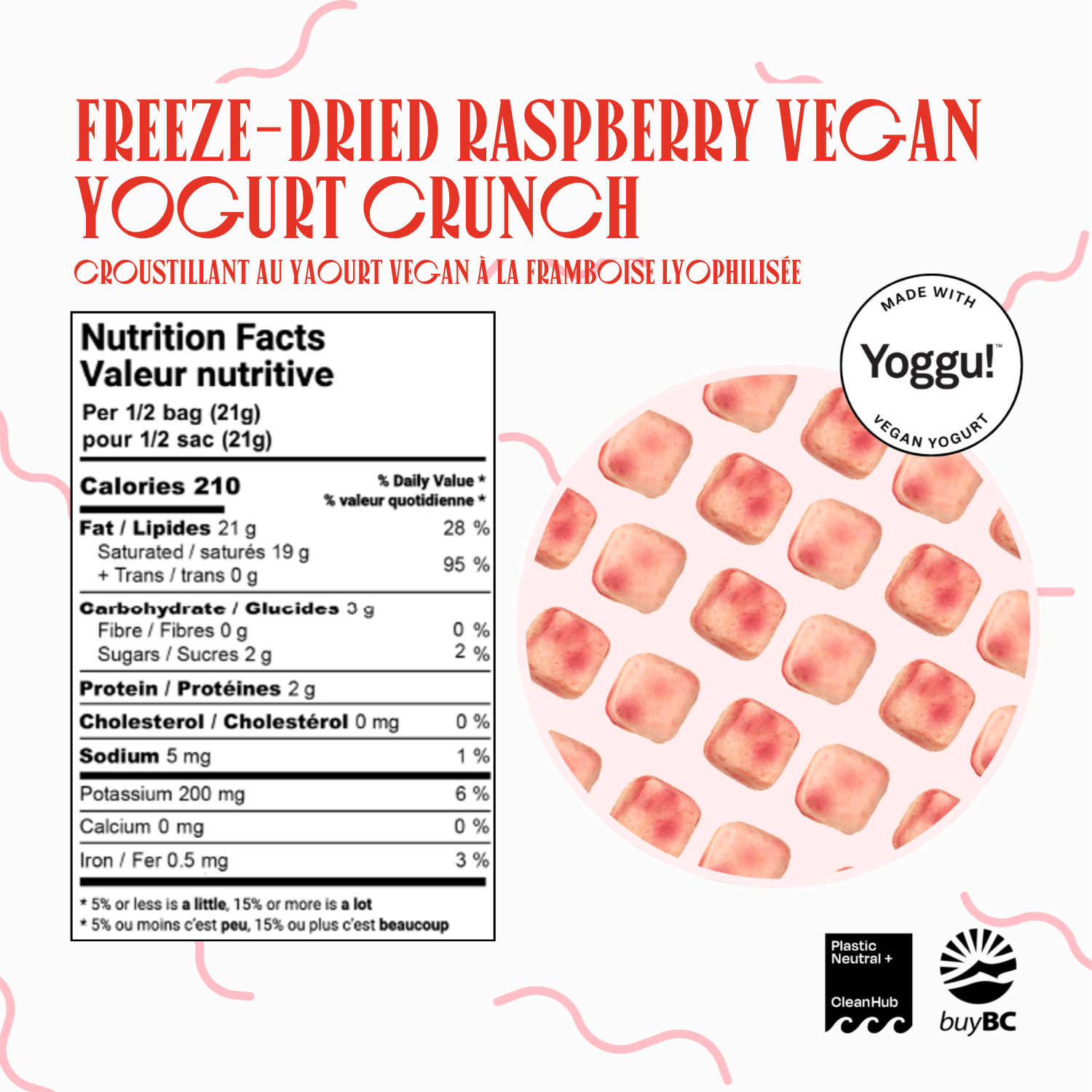 OHME! Foods - Wholesale Dried/Dehydrated Fruit - Freeze-Dried Raspberry Vegan Yogurt Crunch2