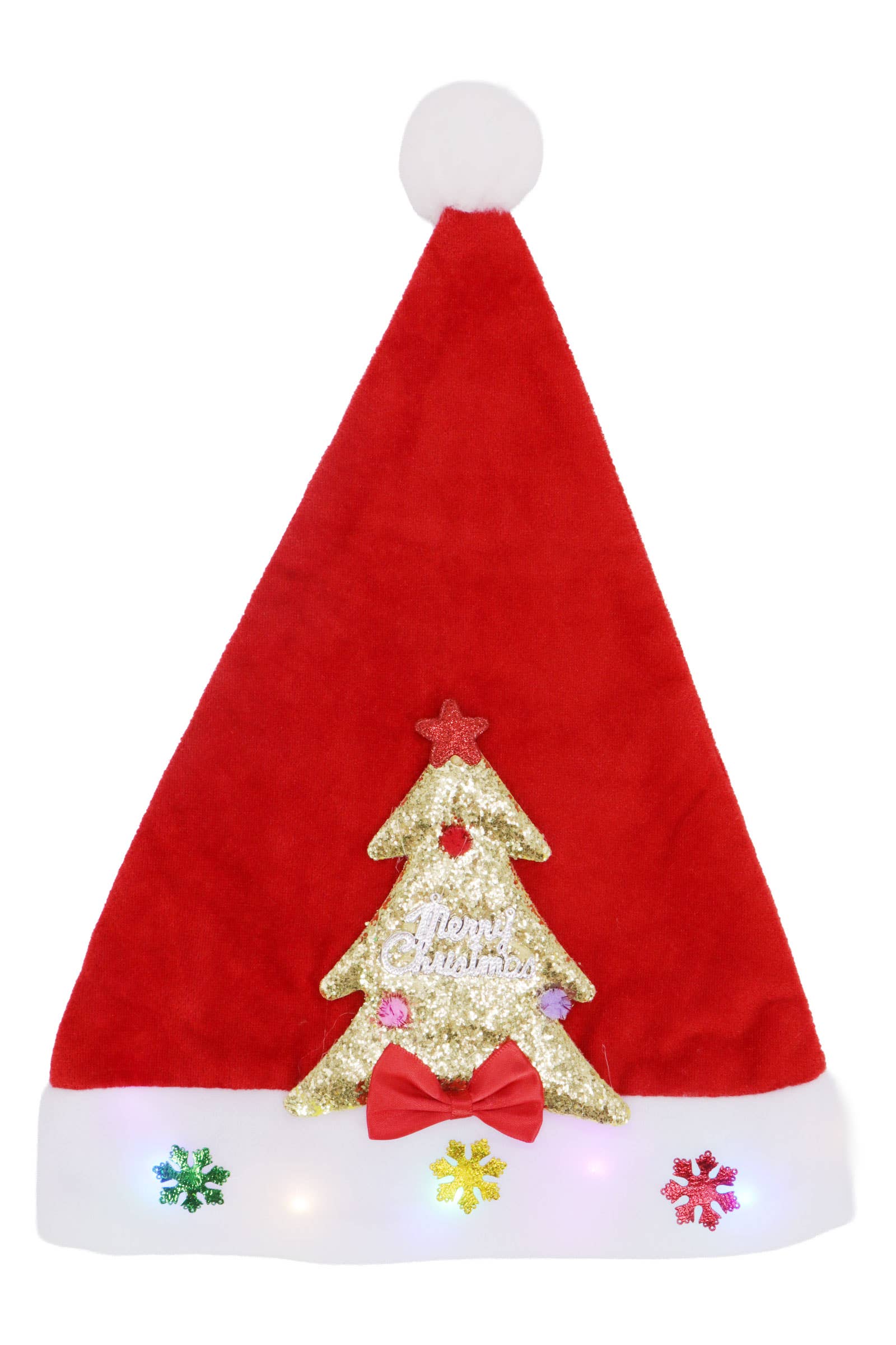 ASSORTED Christmas Led Light-up Velvety Fleece Santa Hat for wholesale on Faire11