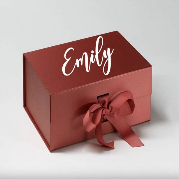 Caja de regalo personalizada de propuesta de dama de honor de oro