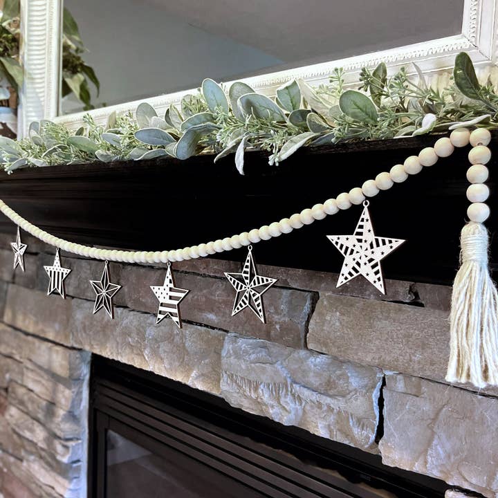 Inspired Indigo - Wholesale Bunting/Garland - Barn Star Wood Garland4