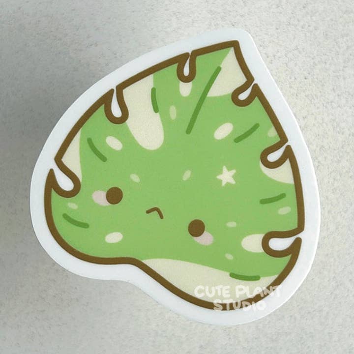 Monstera Thai Constellation Leaf Sticker for wholesale by Cute Plant Studio