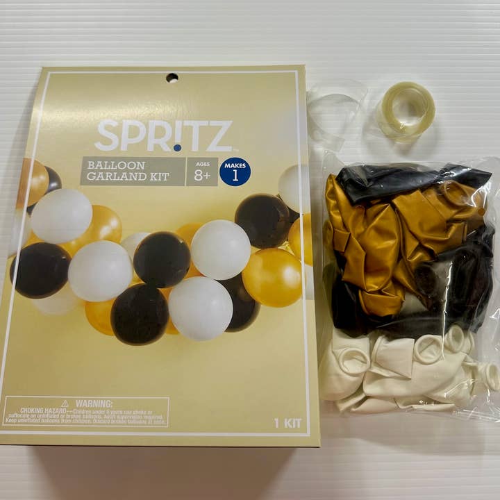 J&B Liquidations - Vente Ballon - Kit guirlande de ballons Spritz noir, doré et blanc