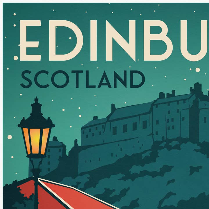 Printagonist – wholesale Art print – Edinburgh Castle - View from Vennel, Travel Poster, Scotland3