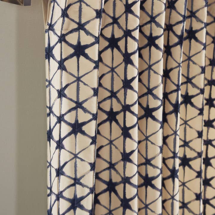 Pintuck Tiedye Curtain, Indigo for wholesale on Faire