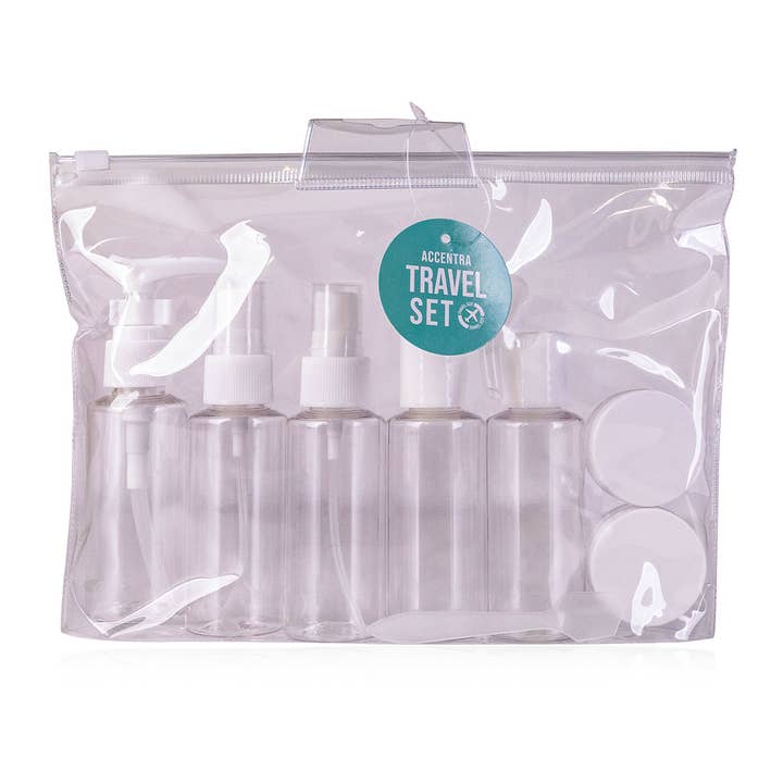 Accentra - Wholesale Travel Set - Travel set in PVC bag, 9-piece, color: transparent