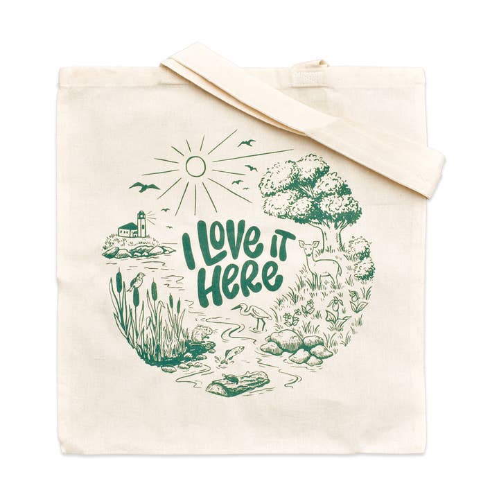 I Love It Here Tote for wholesale by Frog & Toad Press