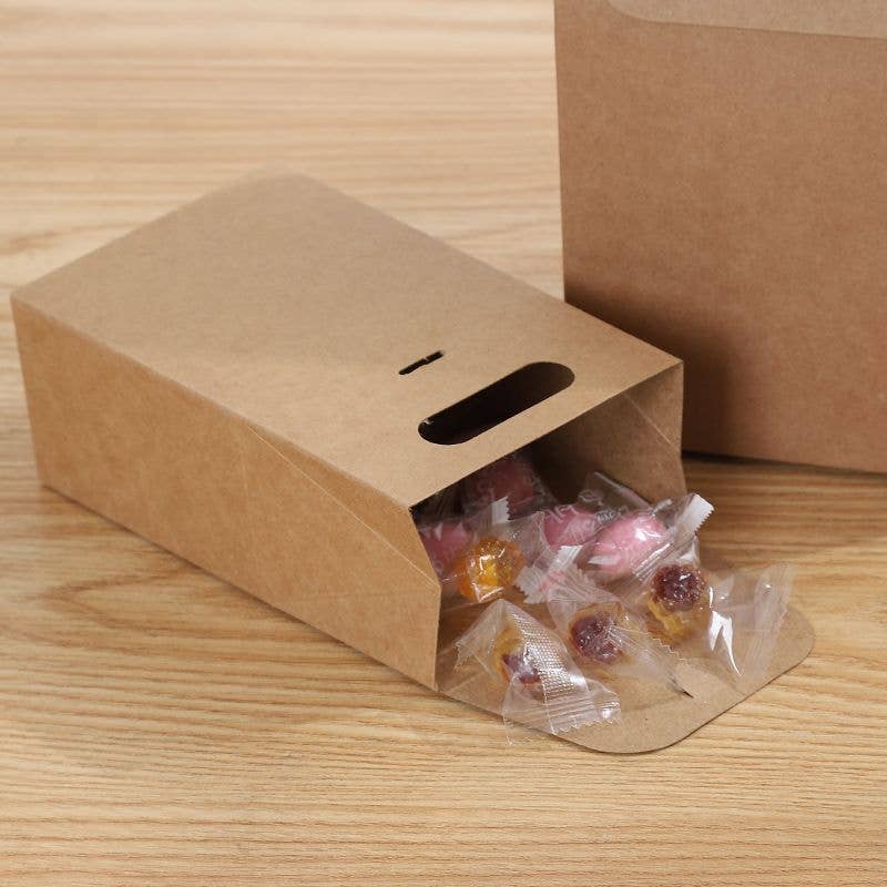 ByHome - Wholesale Gift Box - 24pcs, 3 sizes kraft cardboard paper gift box bag w/ handle2