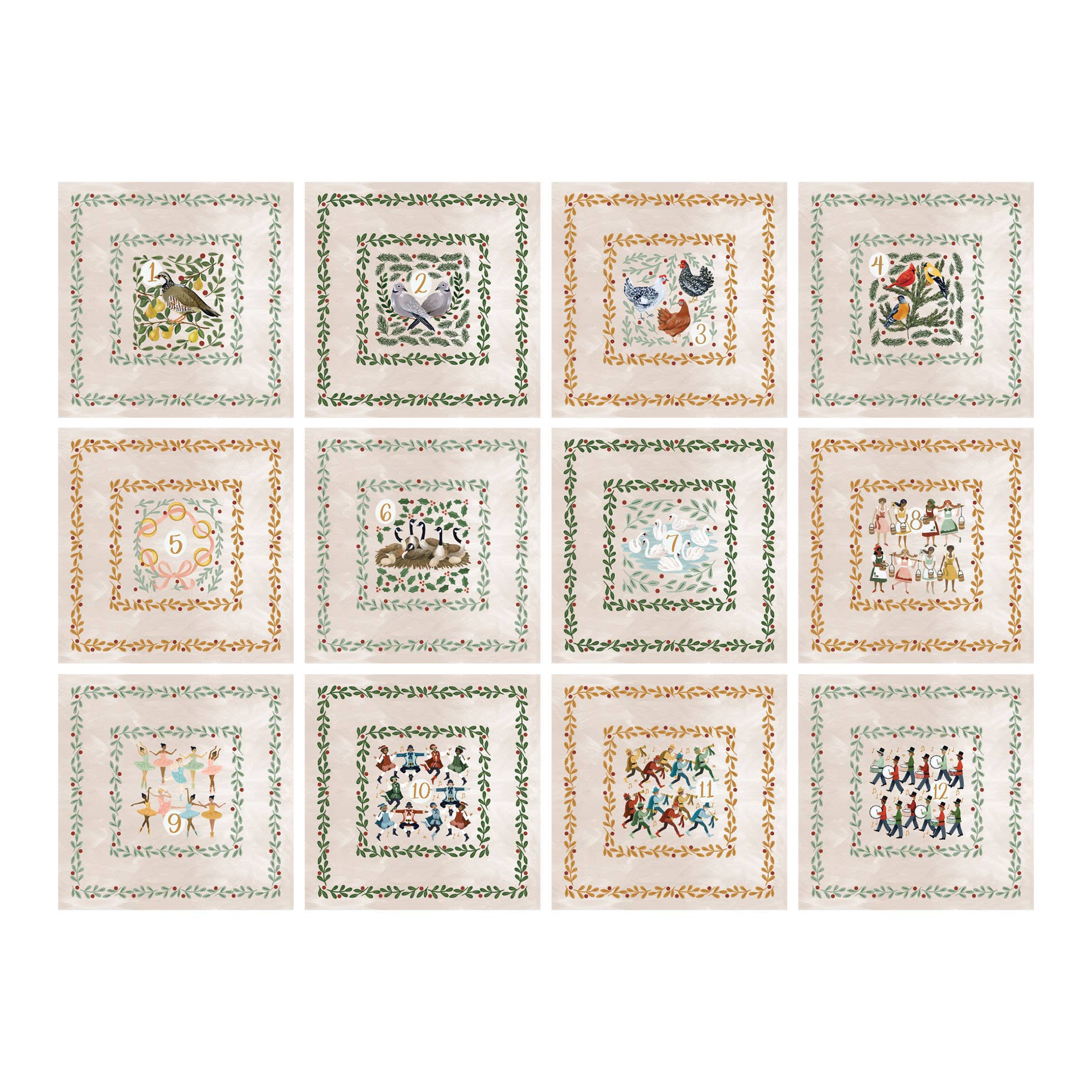 1canoe2 | One Canoe Two Paper Co. - Wholesale Dinner & Cloth Napkin - 12 Days of Christmas Cotton Cloth Table Napkins Set4