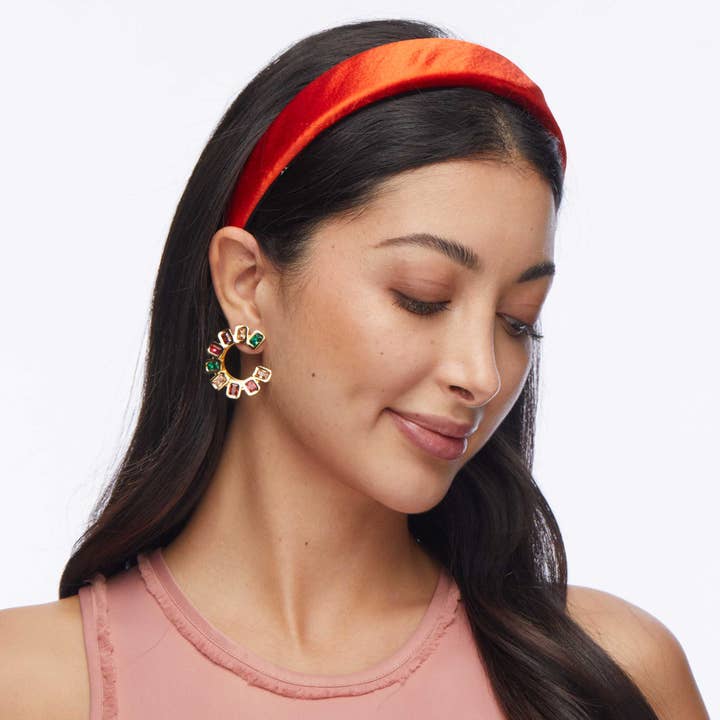 Lele Sadoughi - Wholesale Fashion headband – women's - LIPSTICK RED ALICE SILK HEADBAND3