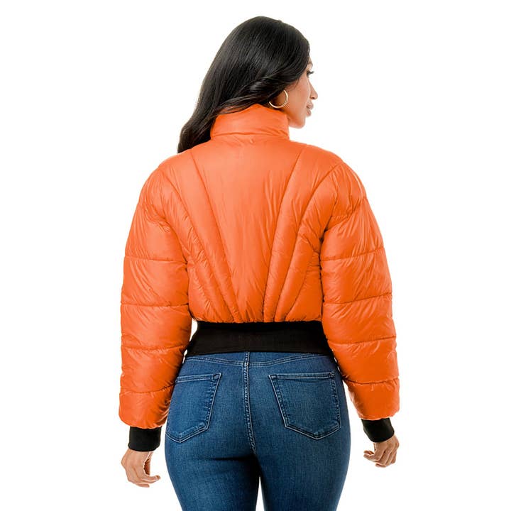 Black Pearl Clothing – wholesale Dunjacka - Dam – Plus Stand Krage Främre Zip Stängning Puffer Jacka