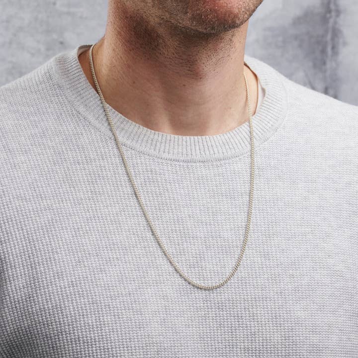 Posh Totty Designs - Wholesale Link & Chain Necklace - Men's Sterling Silver Curb Chain Necklace1