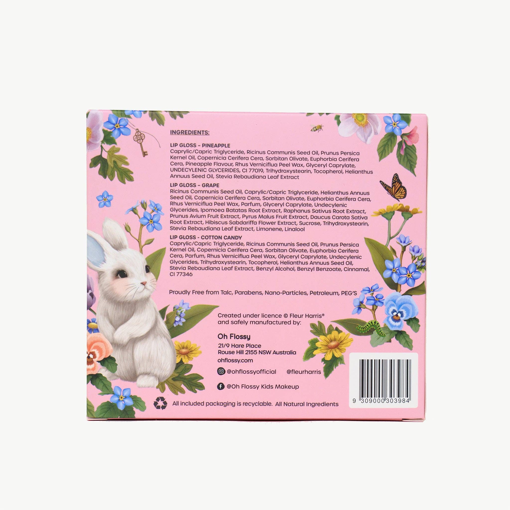 Oh Flossy – wholesale Lip-gloss – Oh Flossy X Fleur Harris - Garden of Dreams Collection Natural Lip Gloss Set1