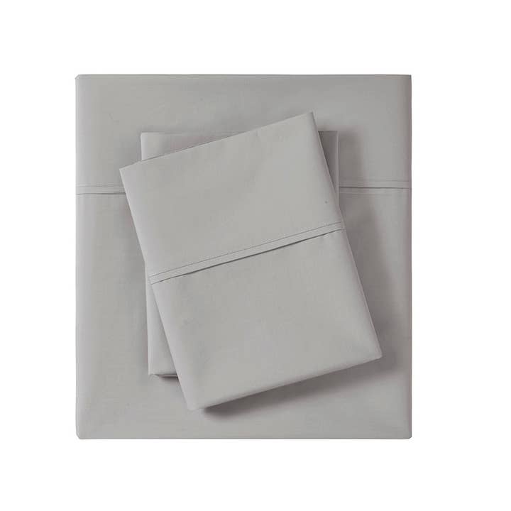 Olliix - Wholesale Sheet Set - Brushed Cotton Percale Peach-Like Sheet Set, Grey1