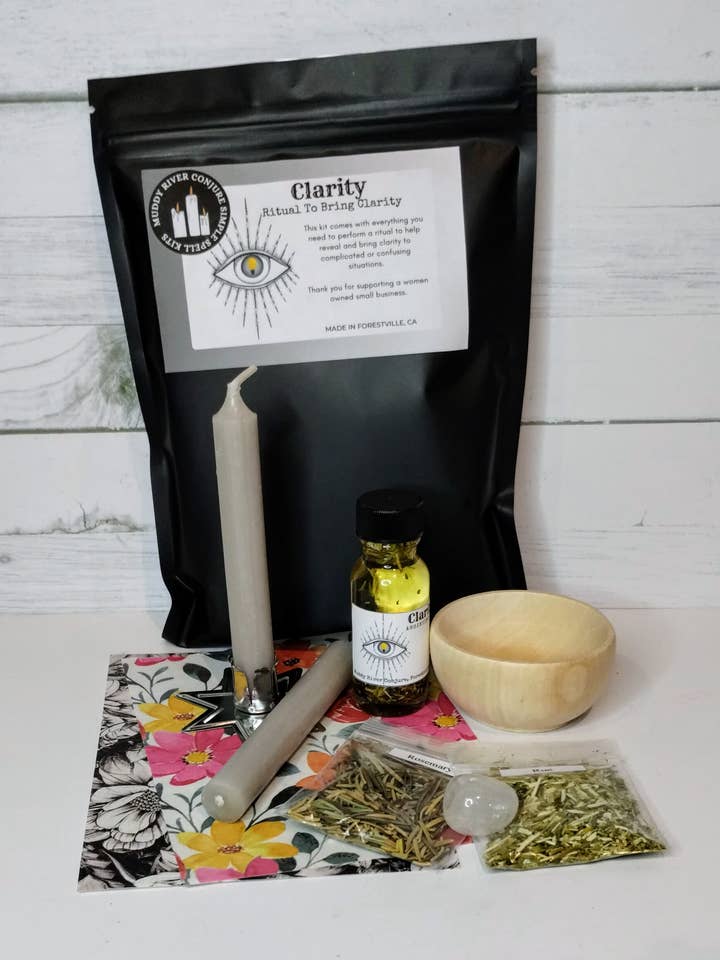 Clarity Ritual Kit, kit completo di incantesimi per ottenere chiarezza per la vendita all'ingrosso da parte di Muddy River Conjure