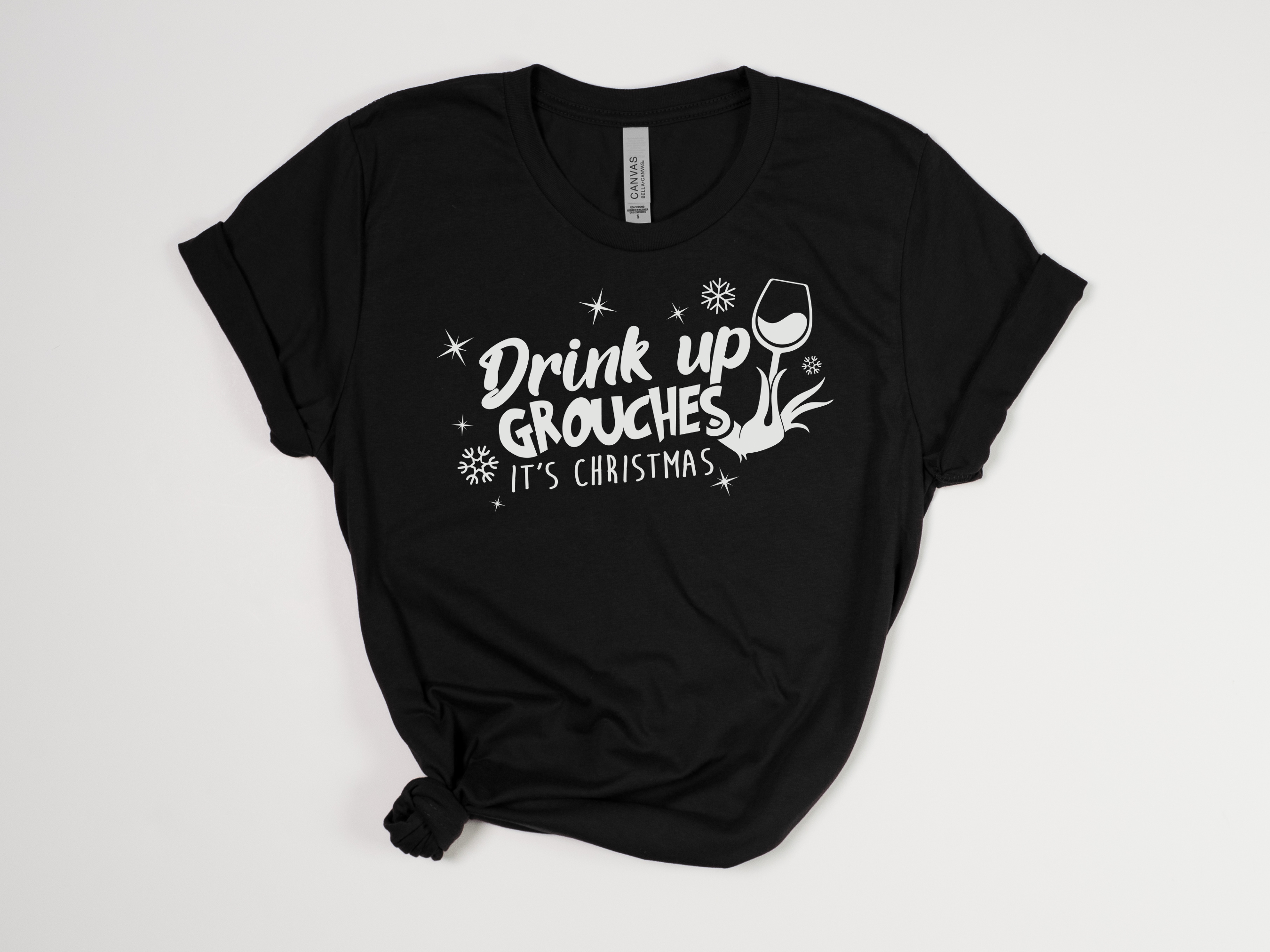 Stiles Tee Co. - Wholesale T-Shirt (Graphic) - Unisex - Christmas T-Shirt – Drink Up Grouches – Retro Vintage Tee6