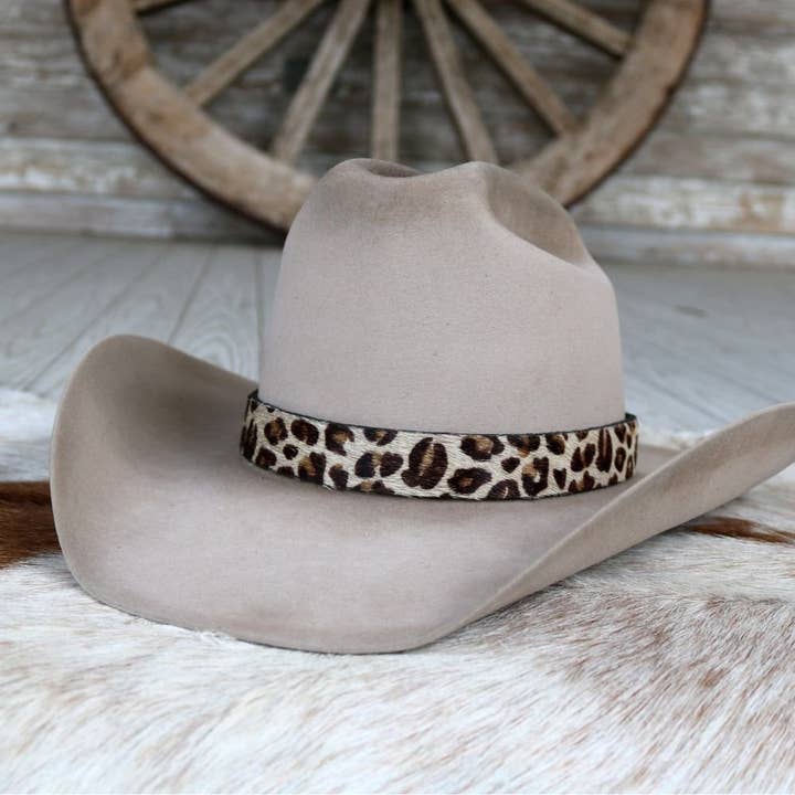 Willow Lane Hat Co. - Wholesale Cowboy Hat - Unisex - Leopard Print Leather Hat Band - Dixie