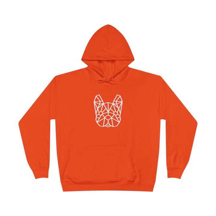 White Geo Frenchie hoodie for wholesale by The VigilAuntie