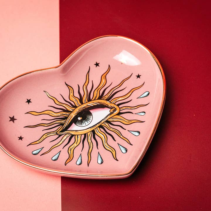 Spitfire Girl - Vendita all'ingrosso Portagioie - Piatto a forma di cuore Pop Art Eye