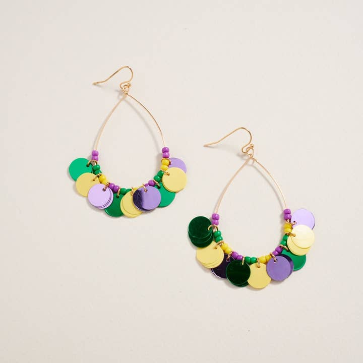 Mardi Gras Sequin Confetti Beaded Hook Earrings and other Purchase Wholesale beads for mardi gras. Free Returns & Net 60 Terms on Faire trending on Faire.