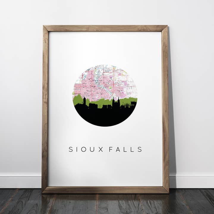 South Dakota City Skyline Art Print for wholesale by Paperfinch Design