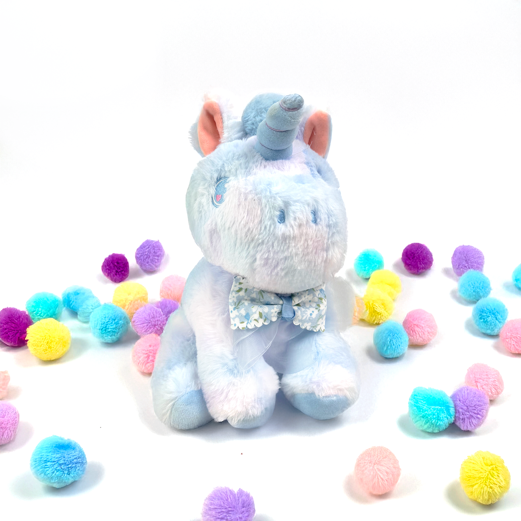 FLUFFERY - Venta al por mayor Peluche - Niños y bebés - Peluche de Unicornio Azul con Lazo (10" / 26 cm)2