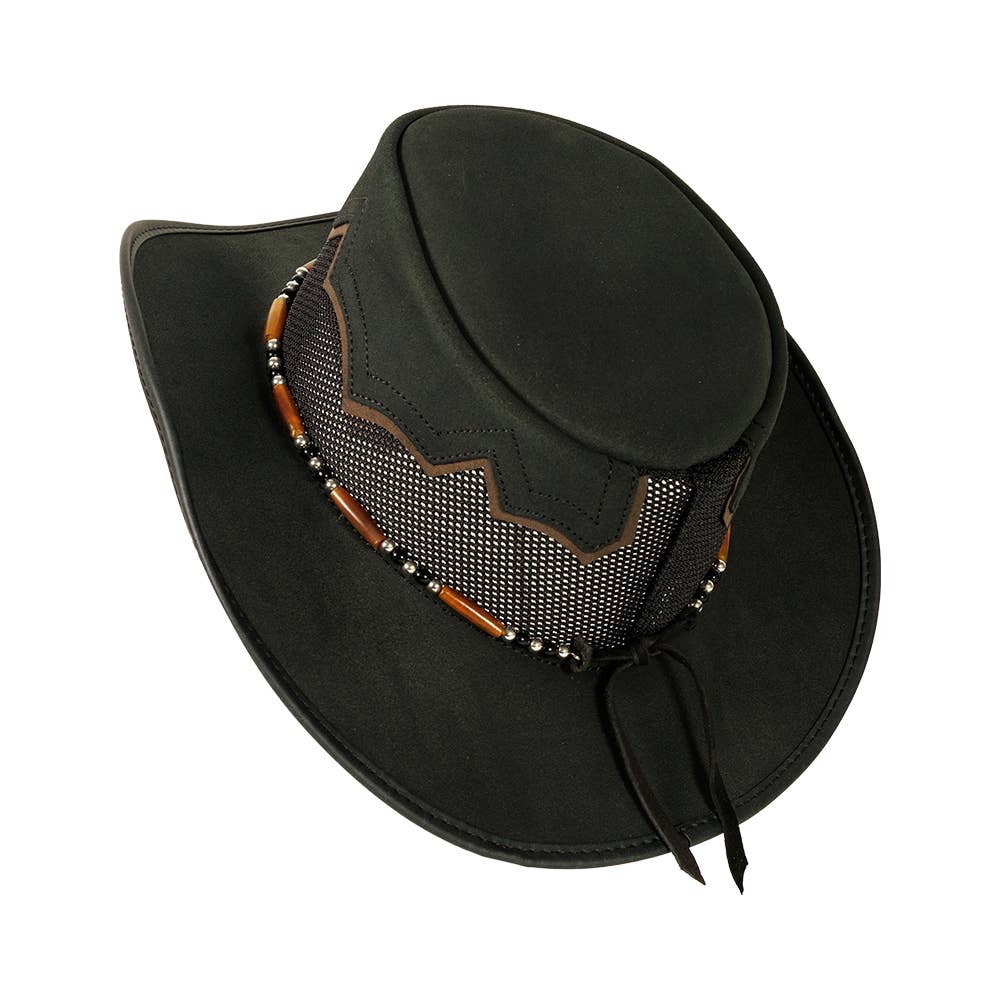 American Hat Makers – Chapéu de cowboy - Unissexo por atacado – Chapéu de Rede em Pele Genuína Outback - Estilo Sierra22