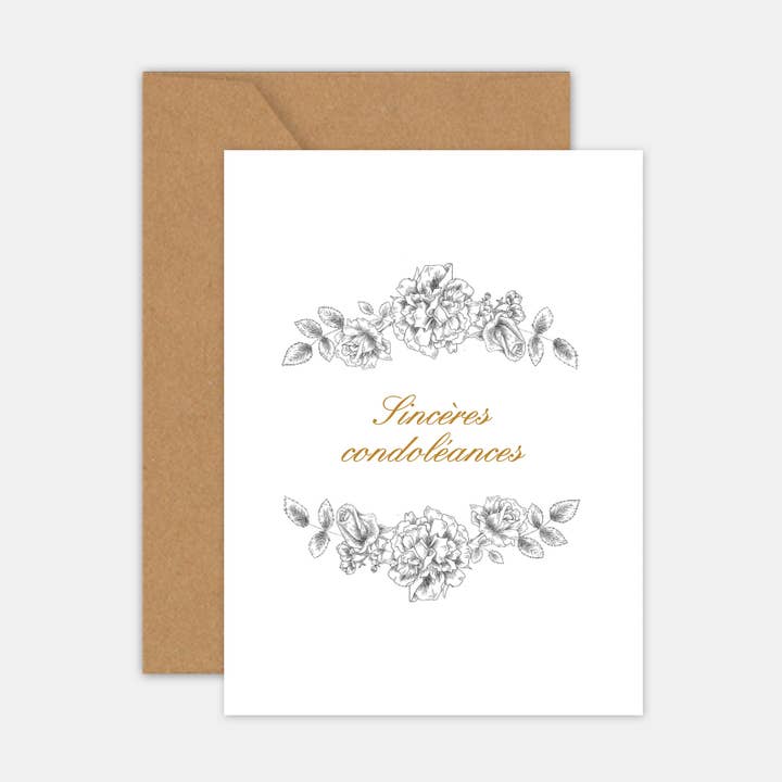 Engraving condolence card for wholesale by L'ART DU PAPIER