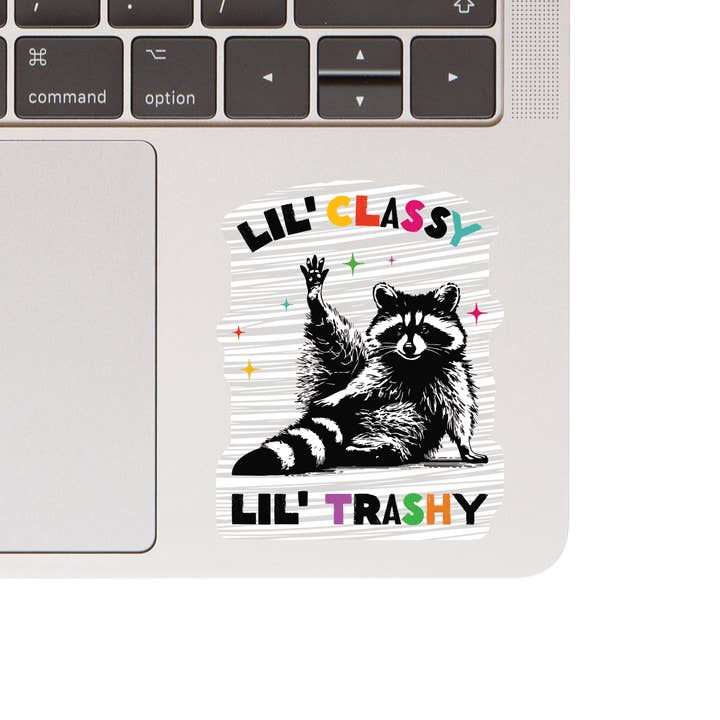 Juju and Moxie - Wholesale Sticker - Cute Funny Classy Trashy Raccoon High Quality Vinyl Sticker1