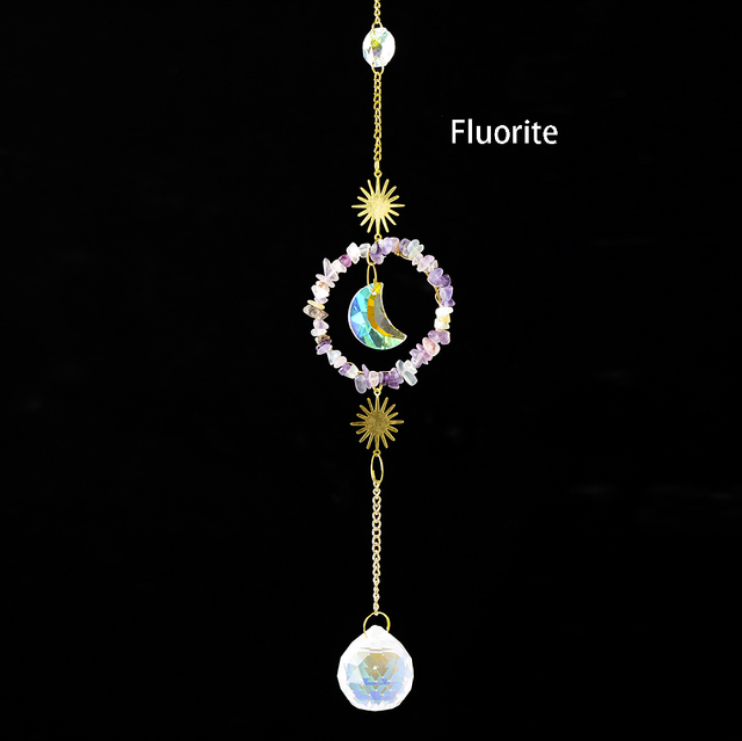 Crystolver (We Cover All Import Fees) - Wholesale Suncatcher - Round  Moon Pendant Crystal Sun Catcher Hanging4