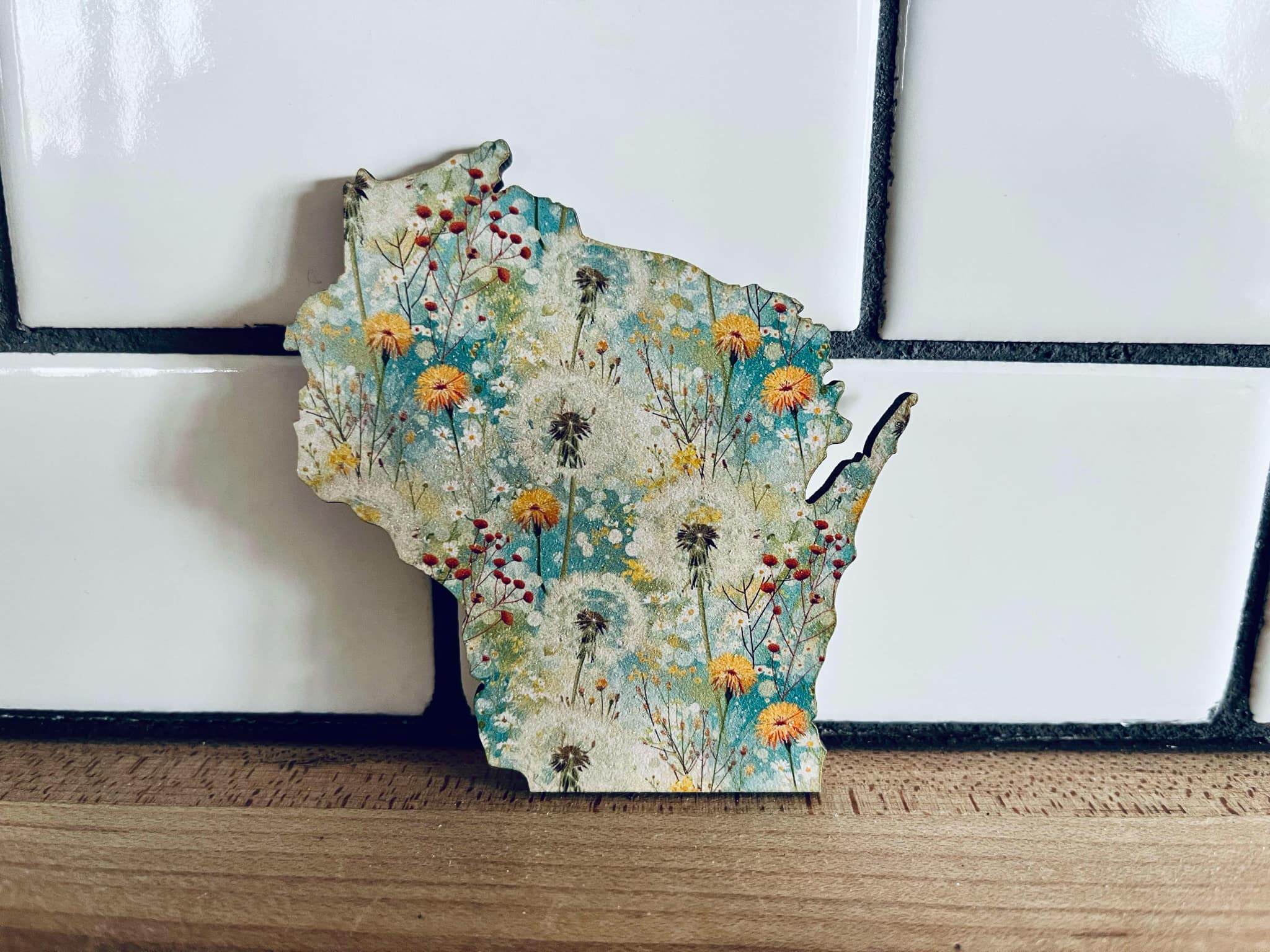 The Farmer's Wife - Wholesale Magnet - Wisconsin Wildflower Magnet | Floral State Souvenir | Dandelion & Floral Print | Soft Botanical Fridge Magnet | Rustic Nature Decor0